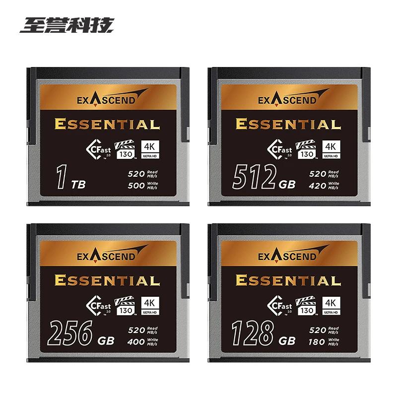 Exascend CFast 2.0 CF ī ʼ ޸ VPG-130, ī޶  ÷ ī, 4K RAW, 500 MB/s, Ʈ HD, 128G, 256G, 512G, 1TB